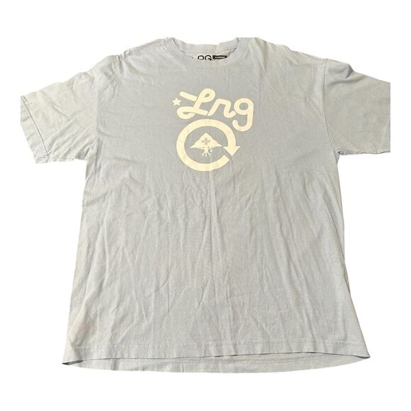LRG Logo T-Shirt Streetwear Standard Fit Cotton‎ Graphic Tee Light Gray XL - Picture 1 of 6